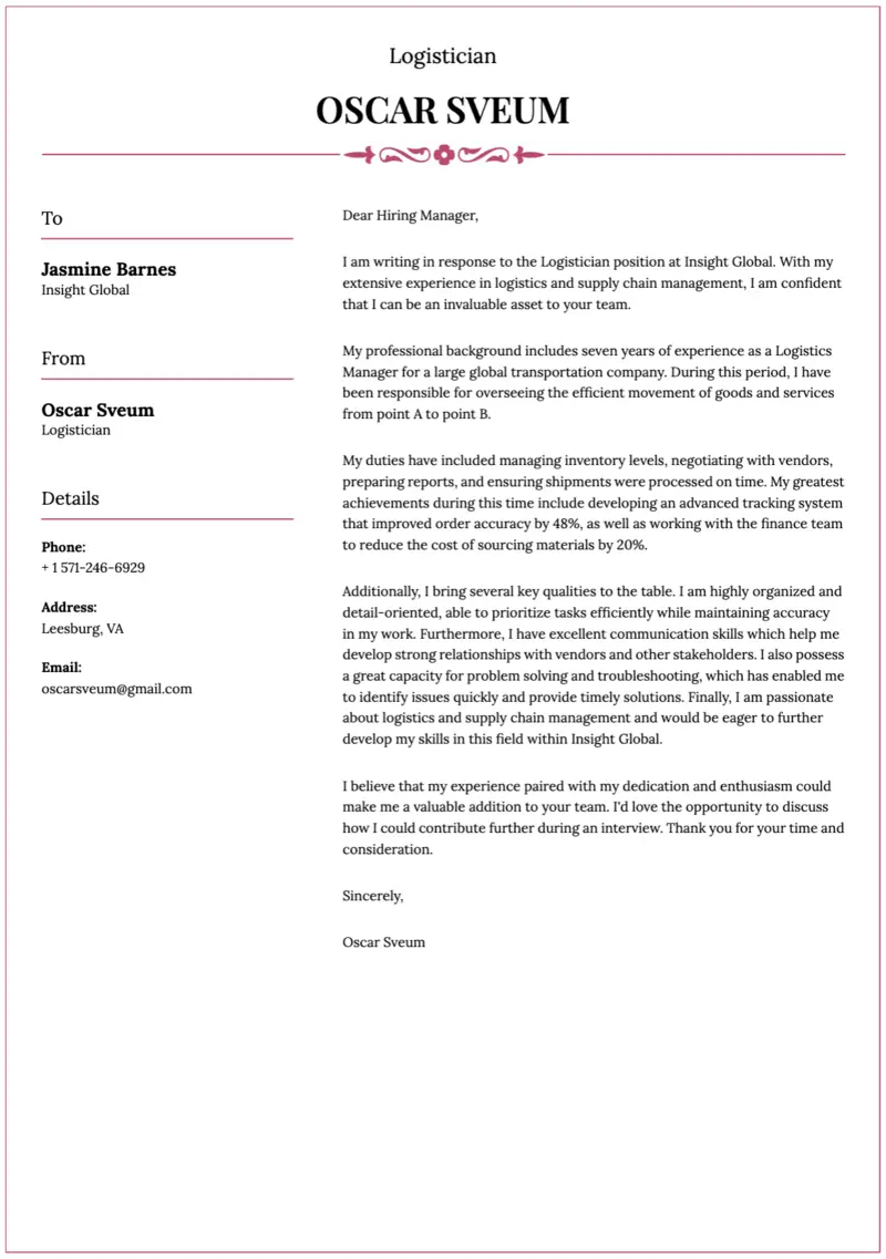Perfect Logistics Resume Examples: Get Hired Faster - Getting Hired In Logistics